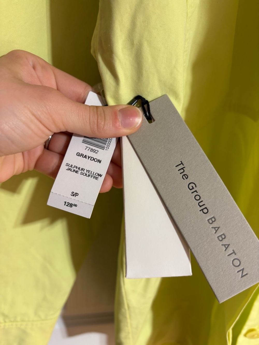 NWT Aritzia Babaton Graydon Oversized Cotton Shacket Sulphur Yellow Size Small - Picture 7 of 8